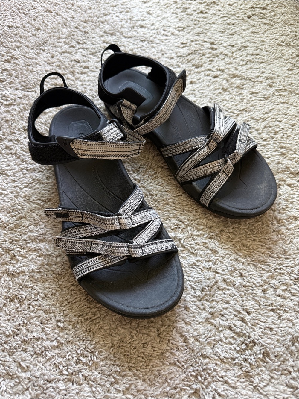 Women's Teva hiking water Sport Sandals - Gray Strappy 11
